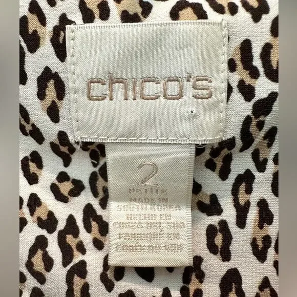 CHICO’S | Petite Leopard Print Grommet Lace-Up Knit Top | Size 2 Large - Picture 8 of 10